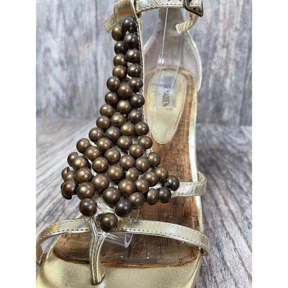 STEVE MADDEN Womens Cork Platform Wedge Sandals size 8.5 - Picture 6 of 12